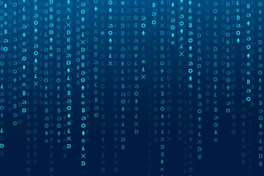 cryptocurrency coding digital blue background open source blockchain concept cryptocurrency coding digital blue background open source blockchain concept